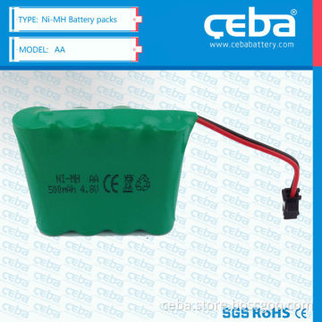 CEBA Ni-MH battery pack AA 4.8V ,3.6V, 2.4V 500mAh high quality